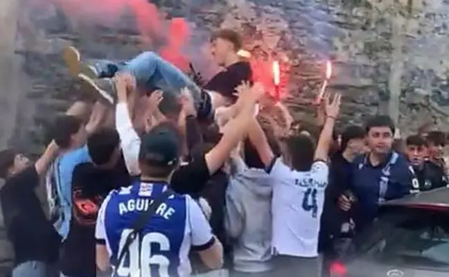 Ibai Aguirre, manteado