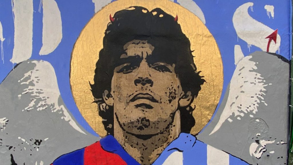 Mural dedicado a Maradona y que ha sido sustituido
