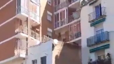 Edificio que se ha derrumbado en Teruel